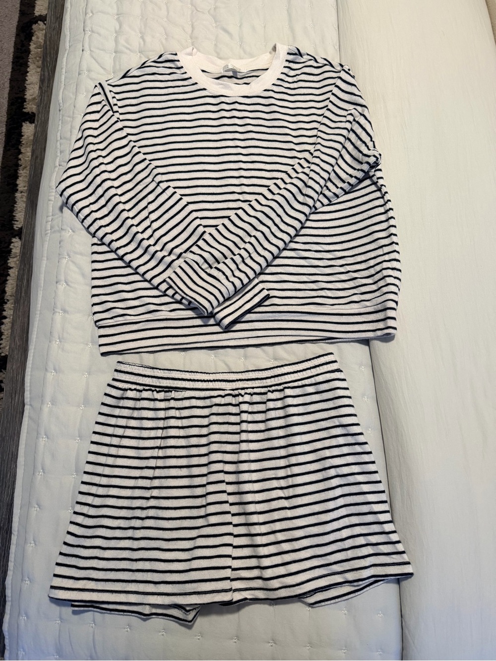 ZSupply Long-Sleeve Pajama Set - White & Navy